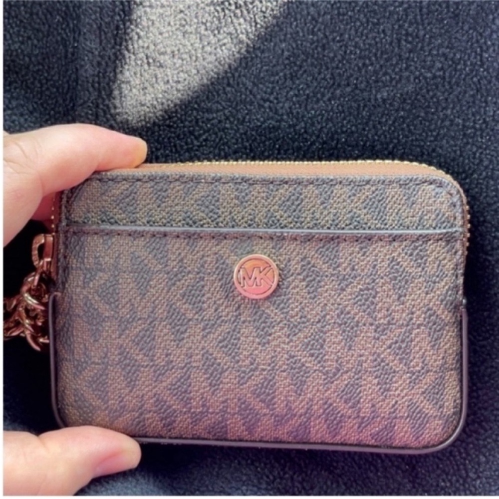 Michael Kors Brown and Gold Coin Pouch